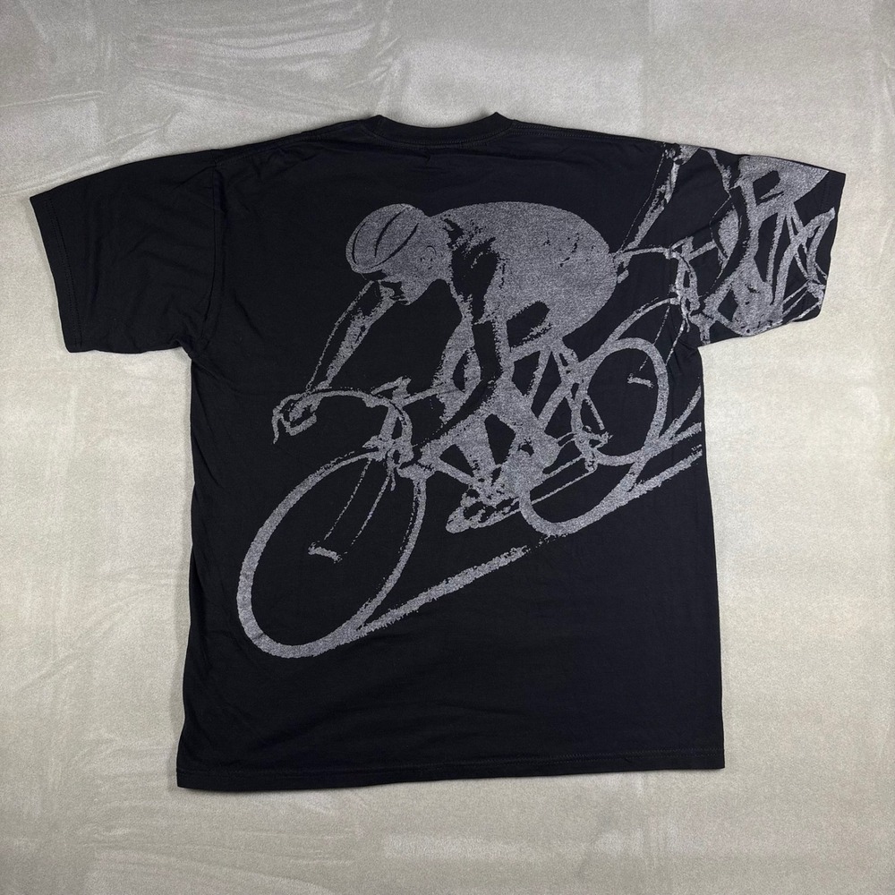 Obey Tour De Force Bike Punx Graphic T-Shirt Men Large Black Cyclist Made in USA